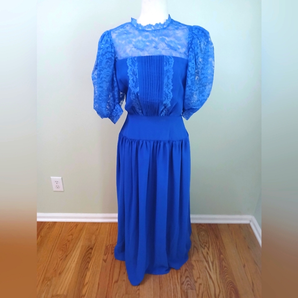 Vintage Handmade Victorian Lace Maxi Dress